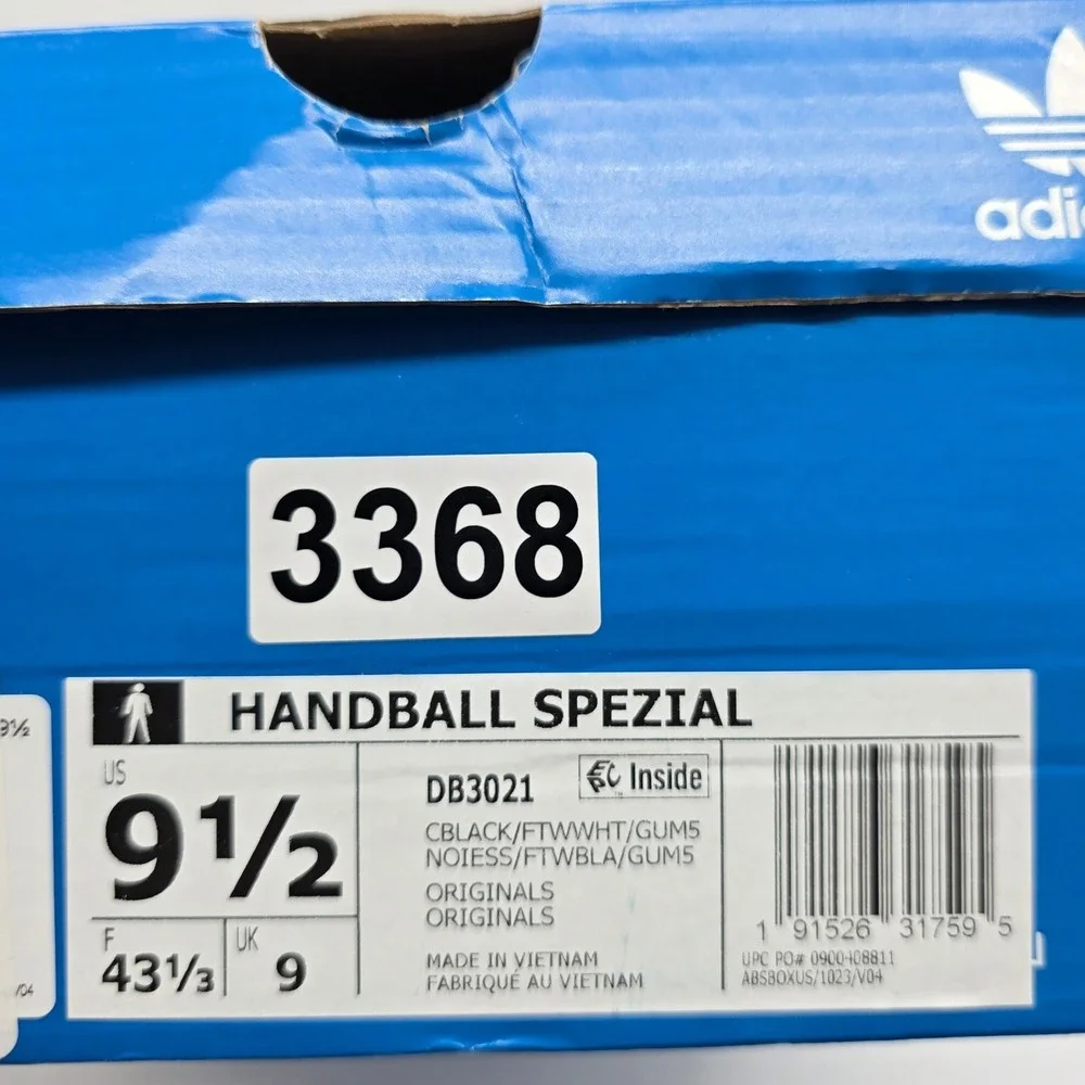 Adidas Handball Spezial Men's Shoes Core Black White Gum DB3021 Size 9.5 NEW
